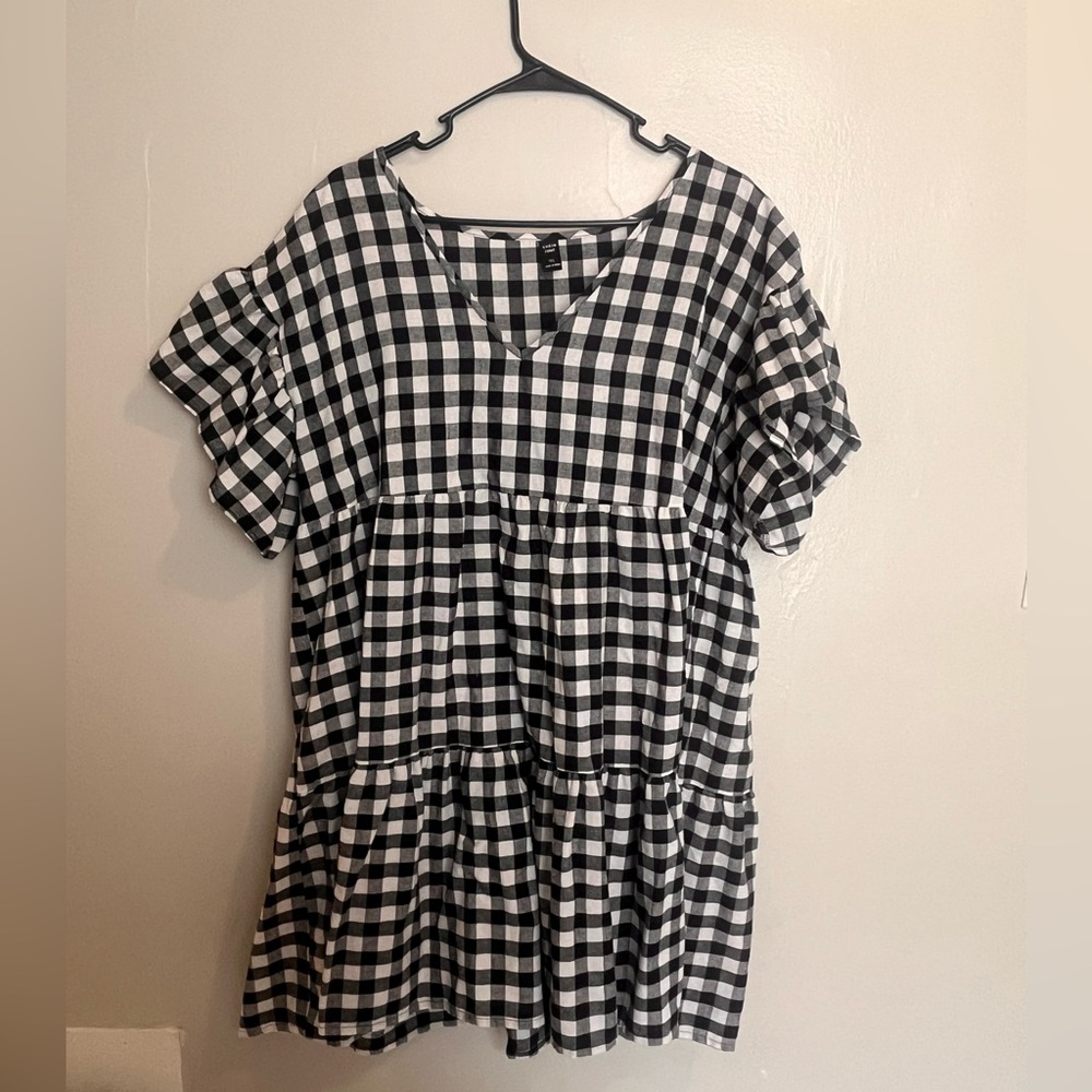 PLUS COTTAGECORE BUFFALO PLAID - BABYDOLL DRESS